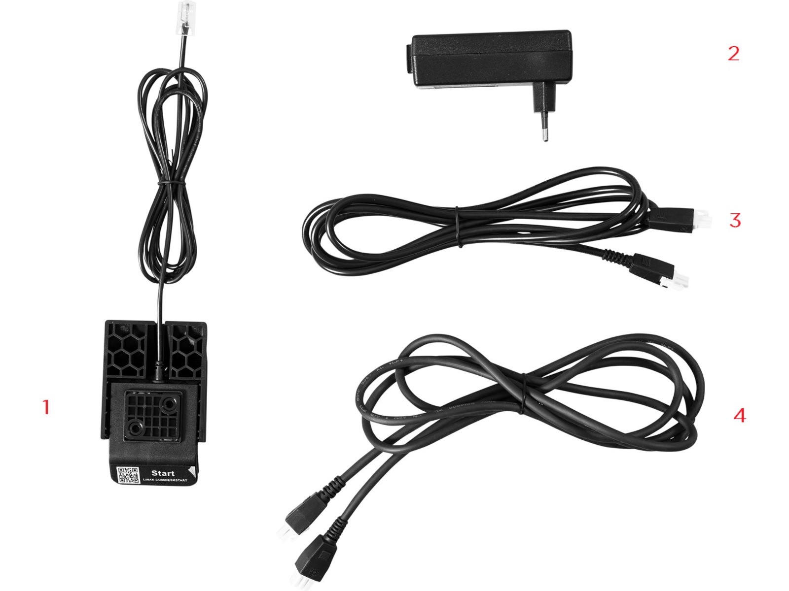 Kenson elektrisk understell - hvit Tilbehør og deler til skrivebord