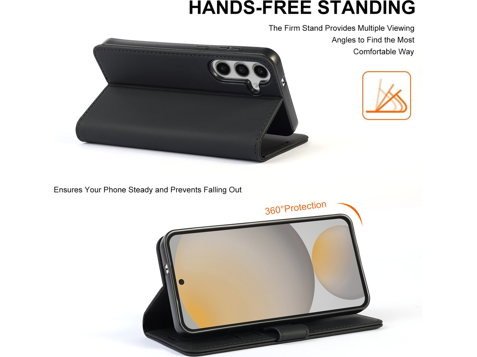 iiglo Galaxy S25 FE Lommebokdeksel (sort) Mobildeksel