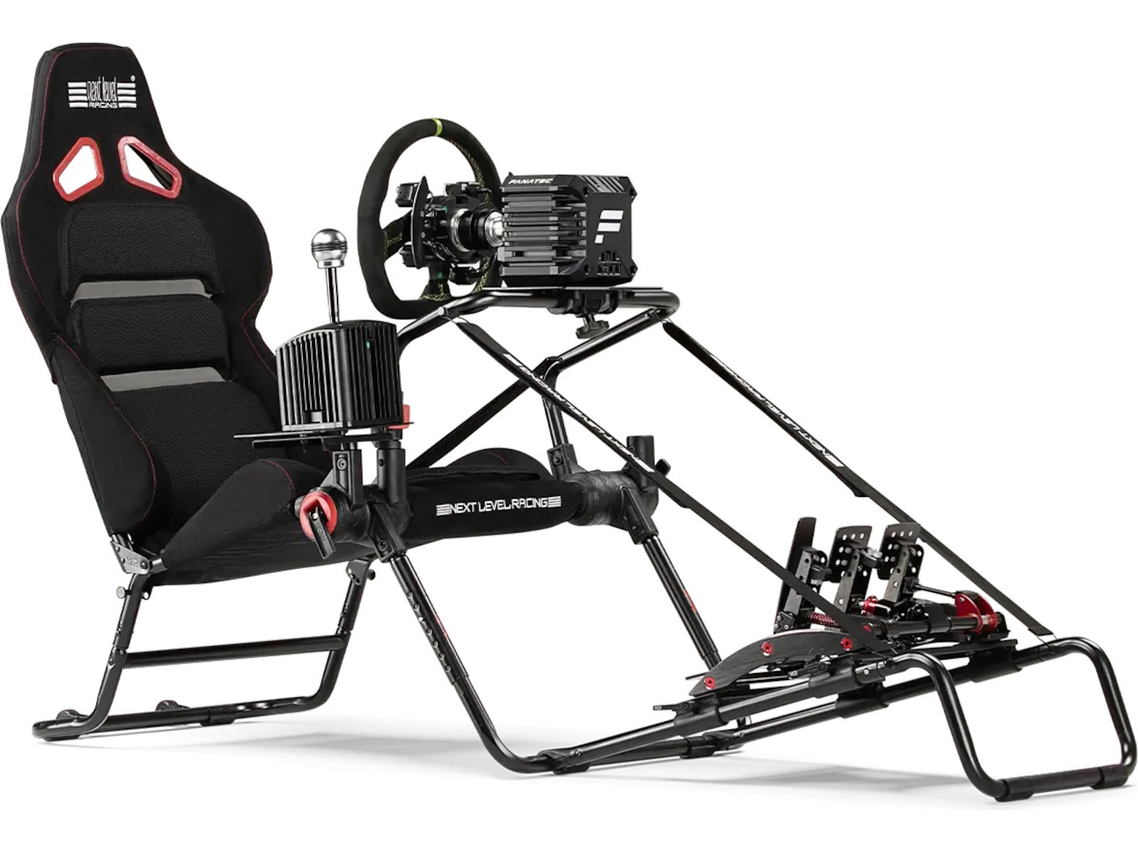 Next Level Racing GTLite Pro–kompakt GT-cockpit for DD-ratt&komfort Ratt og pedaler
