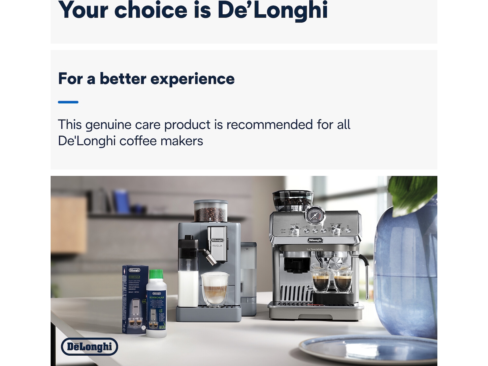 DeLonghi DLSC202 avkalkningsmiddel 200 ml Tilbehør til kaffemaskiner