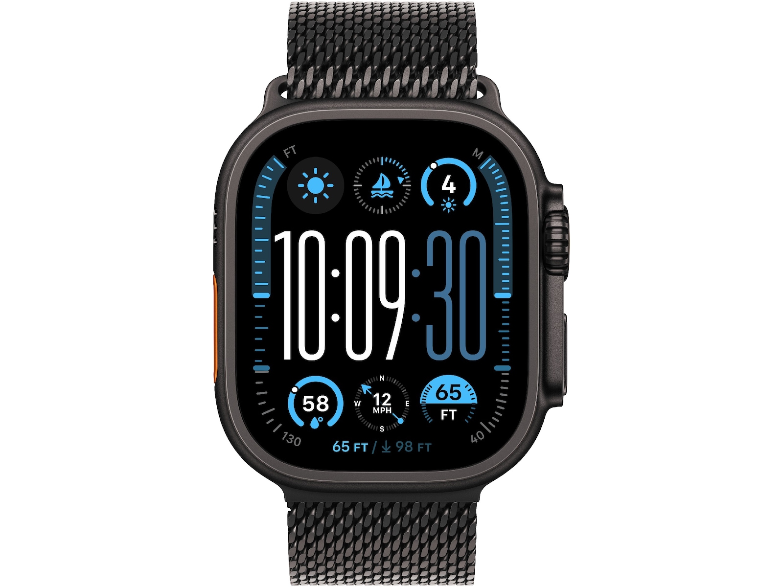 Apple Watch 49mm titan Milanese Loop (svart) Reim