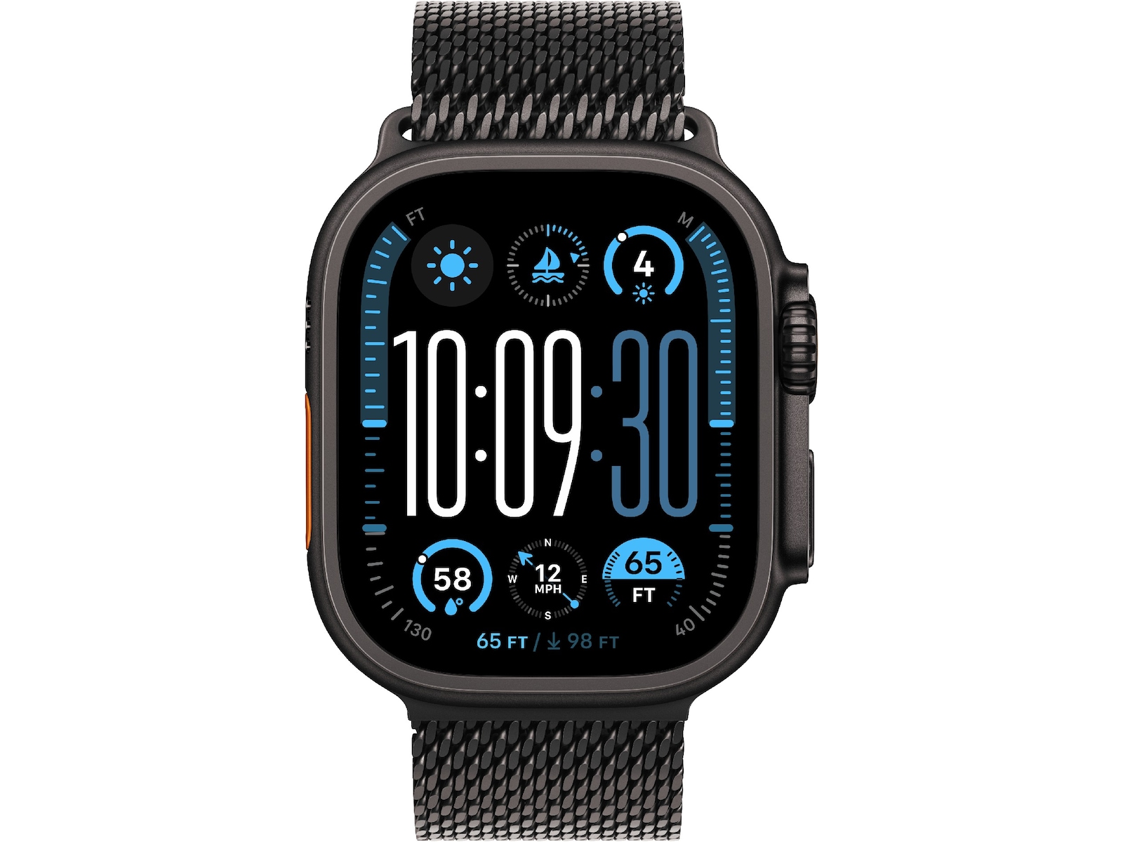 Apple Watch 49mm titan Milanese Loop (svart) -B-Grade Demo tilbehør til mobiler & klokker