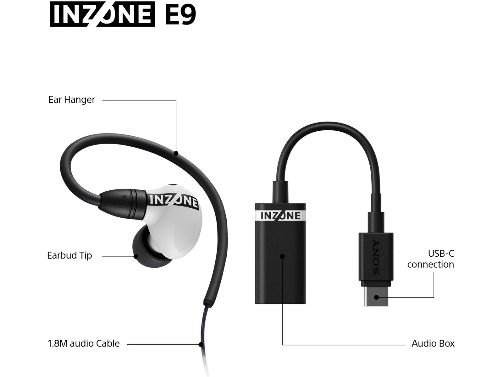 Sony INZONE E9 In-Ear Gaming Ørepropper (hvit) Ørepropper