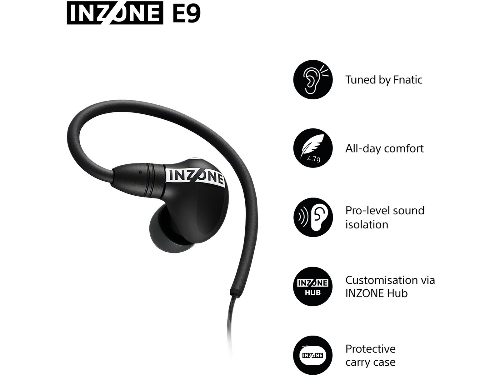 Sony INZONE E9 In-Ear Gaming Ørepropper (svart) Ørepropper
