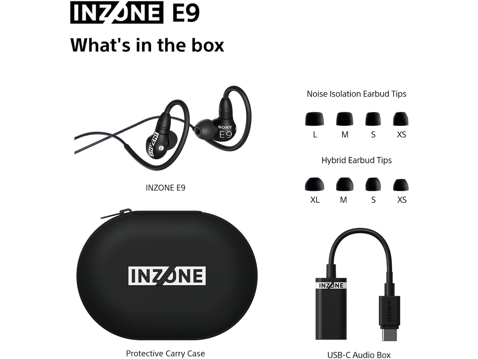 Sony INZONE E9 In-Ear Gaming Ørepropper (svart) Ørepropper