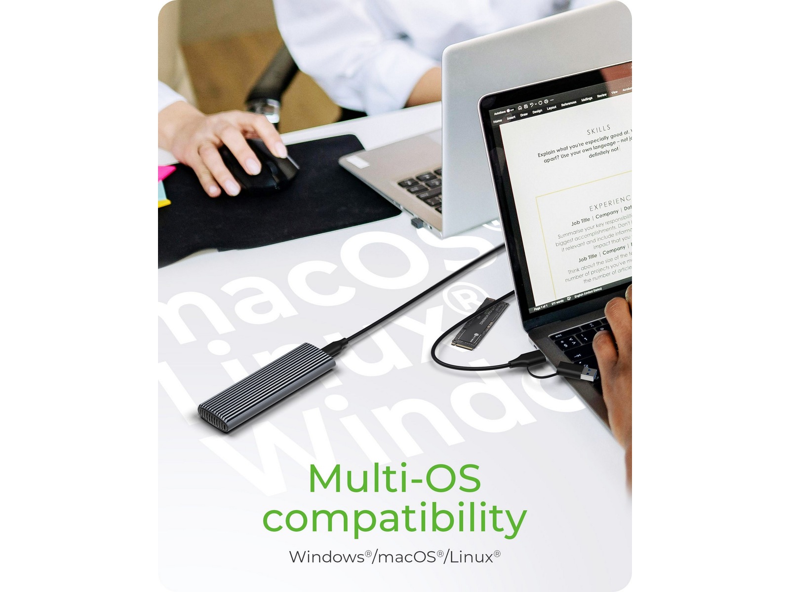 Icy Box M.2 NVMe & SATA M.2 SSD kabinett Eksterne kabinetter