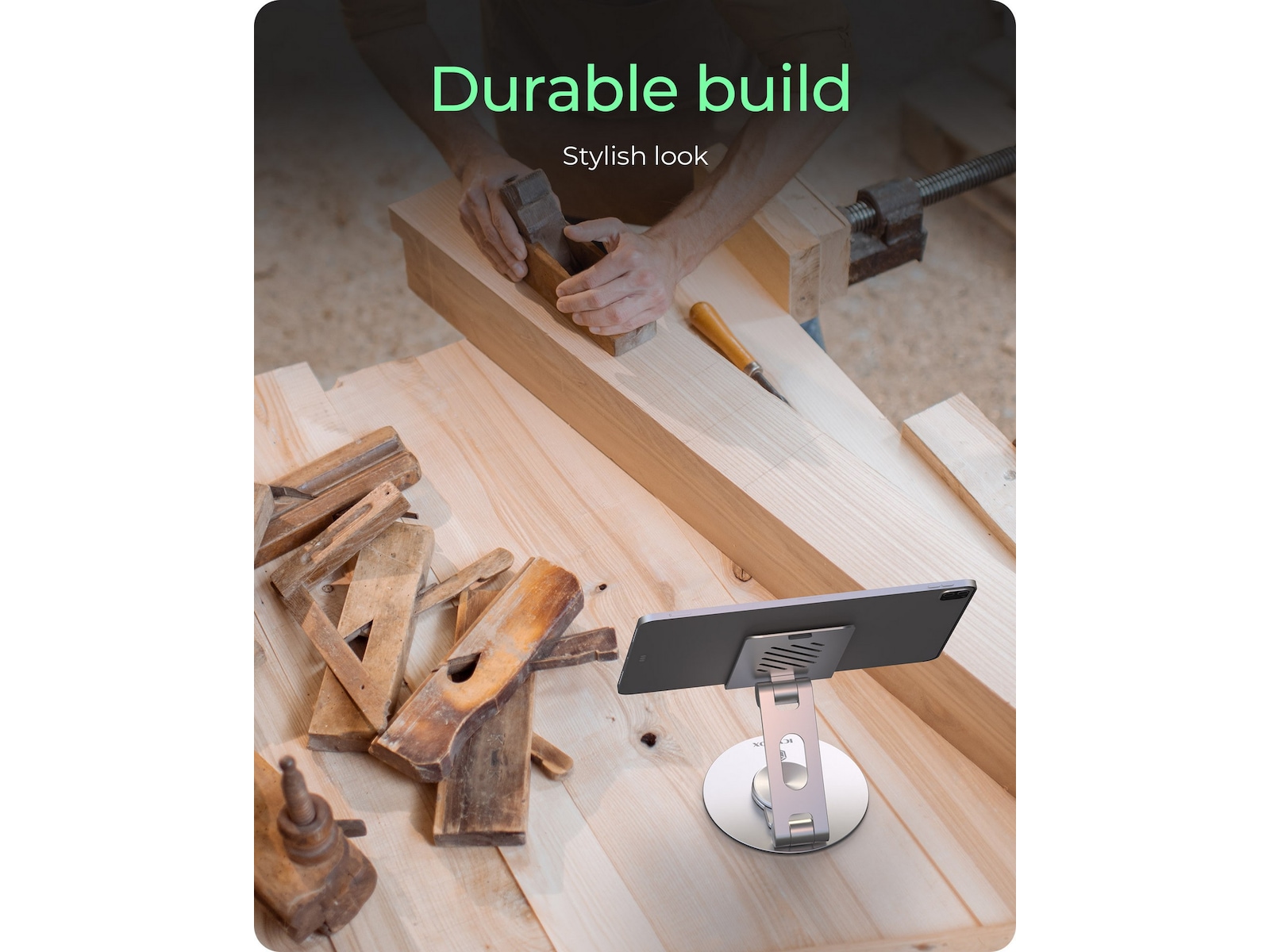 Icy Box Roterbart og justerbart nettbrettstativ Stativ og holdere