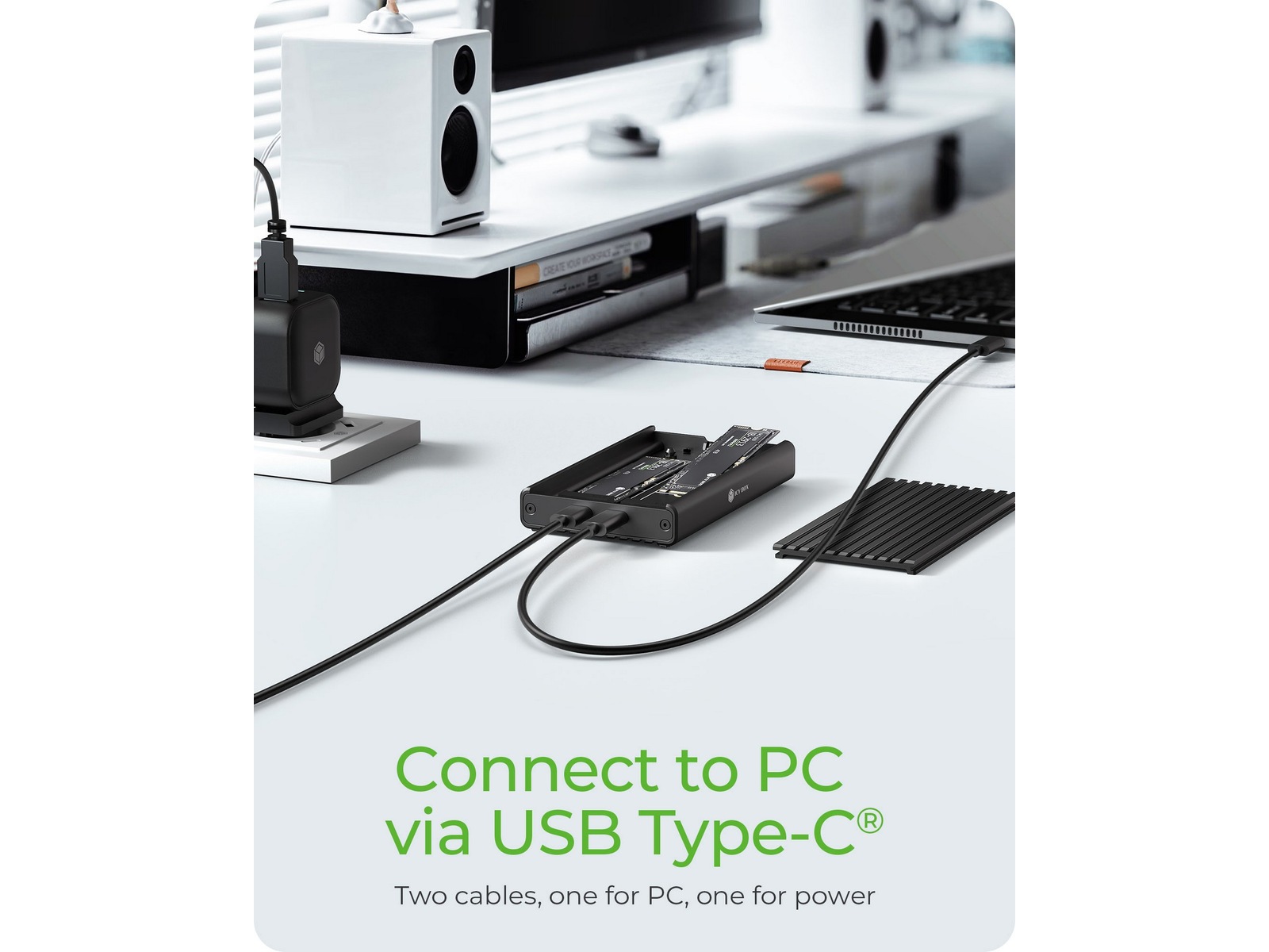 Icy Box 2-bay M.2 PCIe NVMe-kabinett Eksterne kabinetter