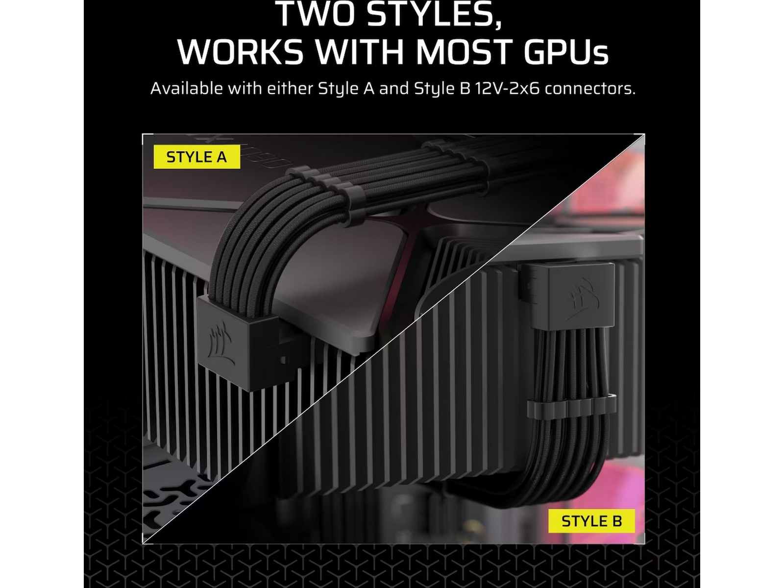 Corsair PSU 90° 12V-2x6 Style B kabel Tilbehør