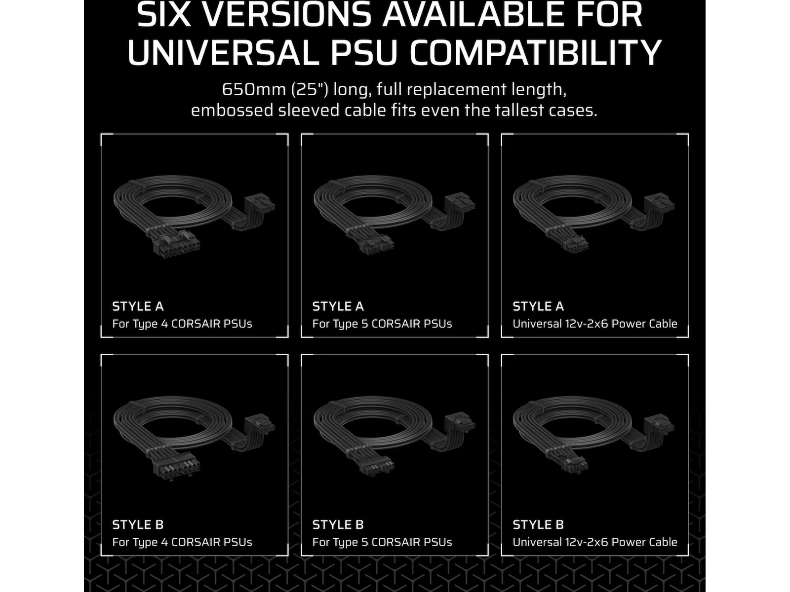 Corsair PSU 90° 12V-2x6 Style B kabel Tilbehør