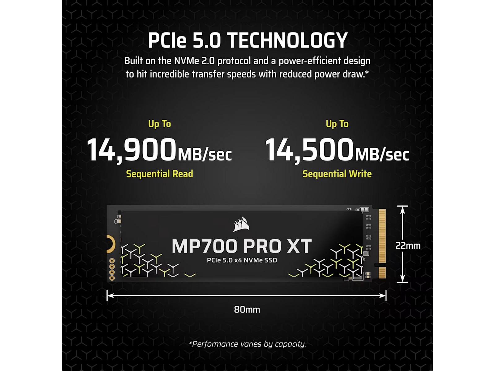 Corsair MP700 Pro XT NVMe M.2 SSD 1TB SSD M.2