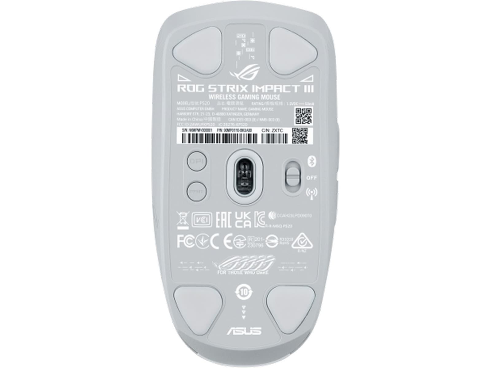 Asus ROG Impact III Trådløs Gamingmus (hvit) Gamingmus