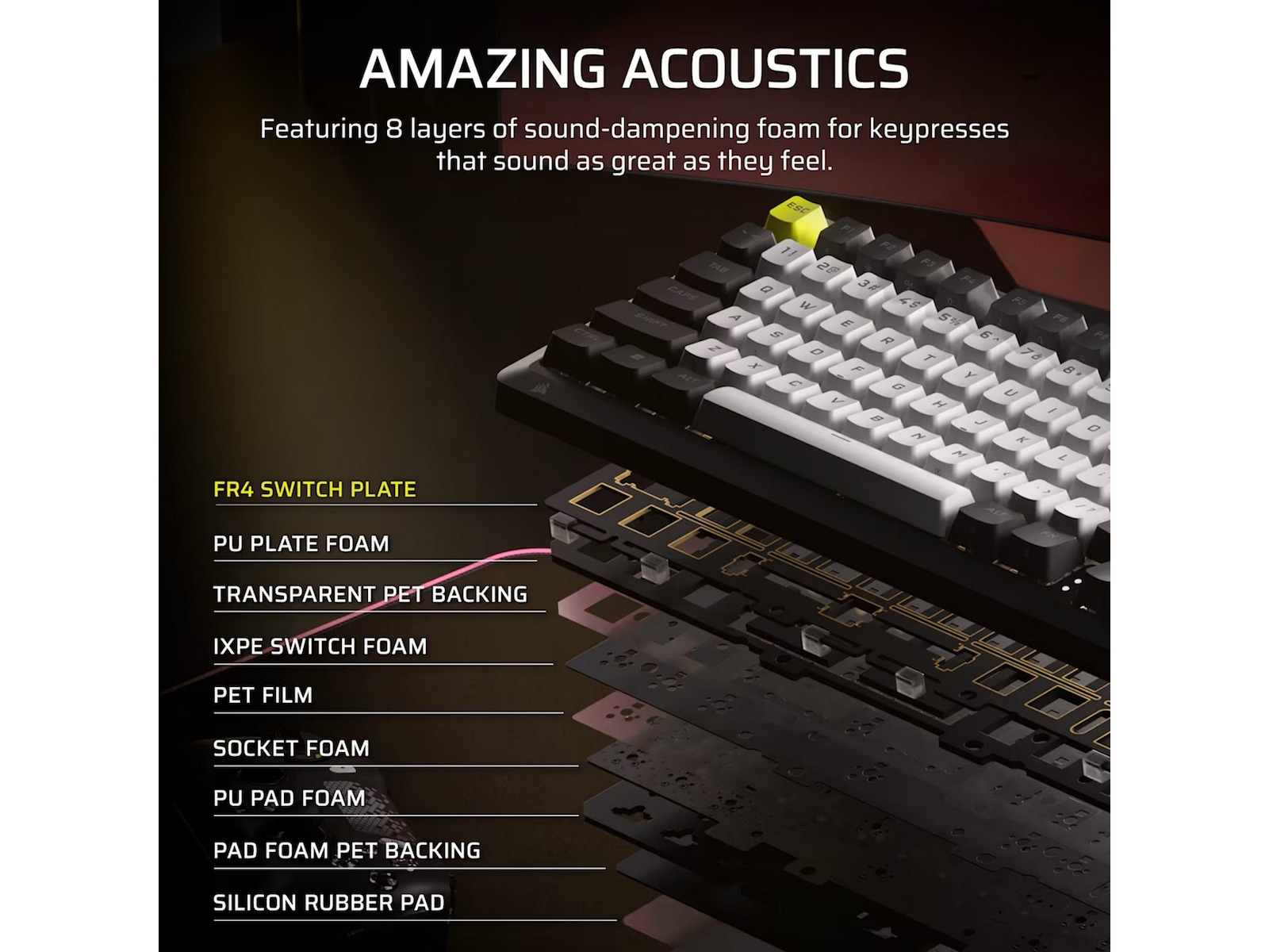 Corsair MAKR PRO 75 gamingtastatur Hall-effekt Gamingtastatur