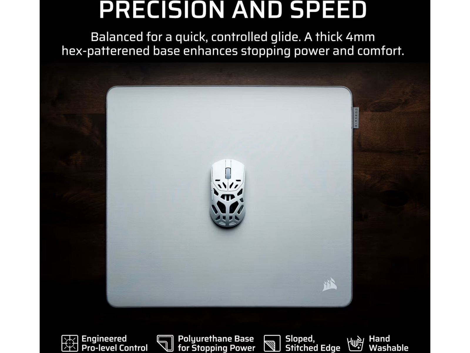 CORSAIR MM PRO gamingmusematte medium kontroll (grå) Gamingmusematte