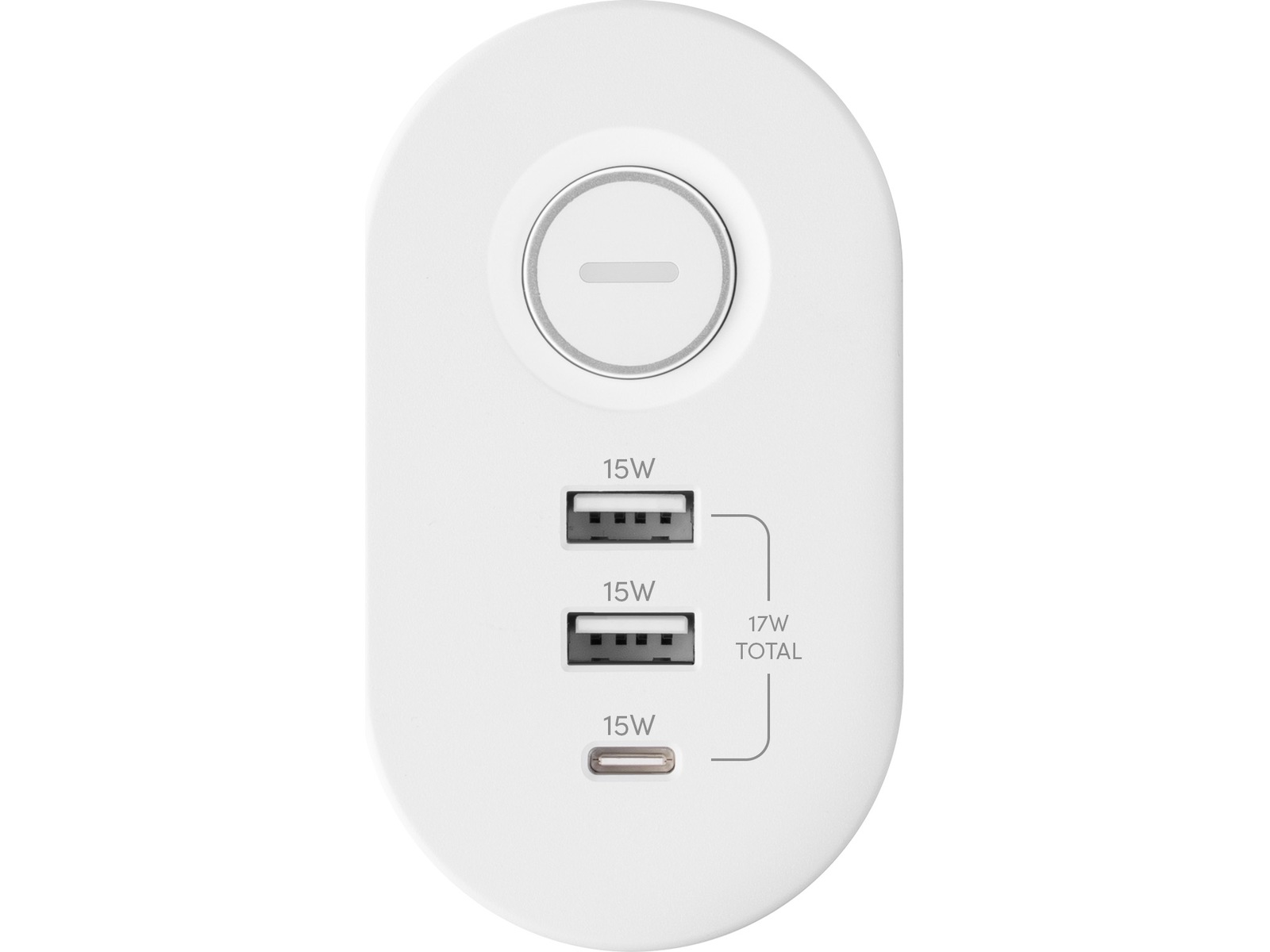 Andersson 6-i-1 grenuttak 3x uttak og USB m/skrivebordfeste 2pk (hvit) Skjøtekabel & forgrener