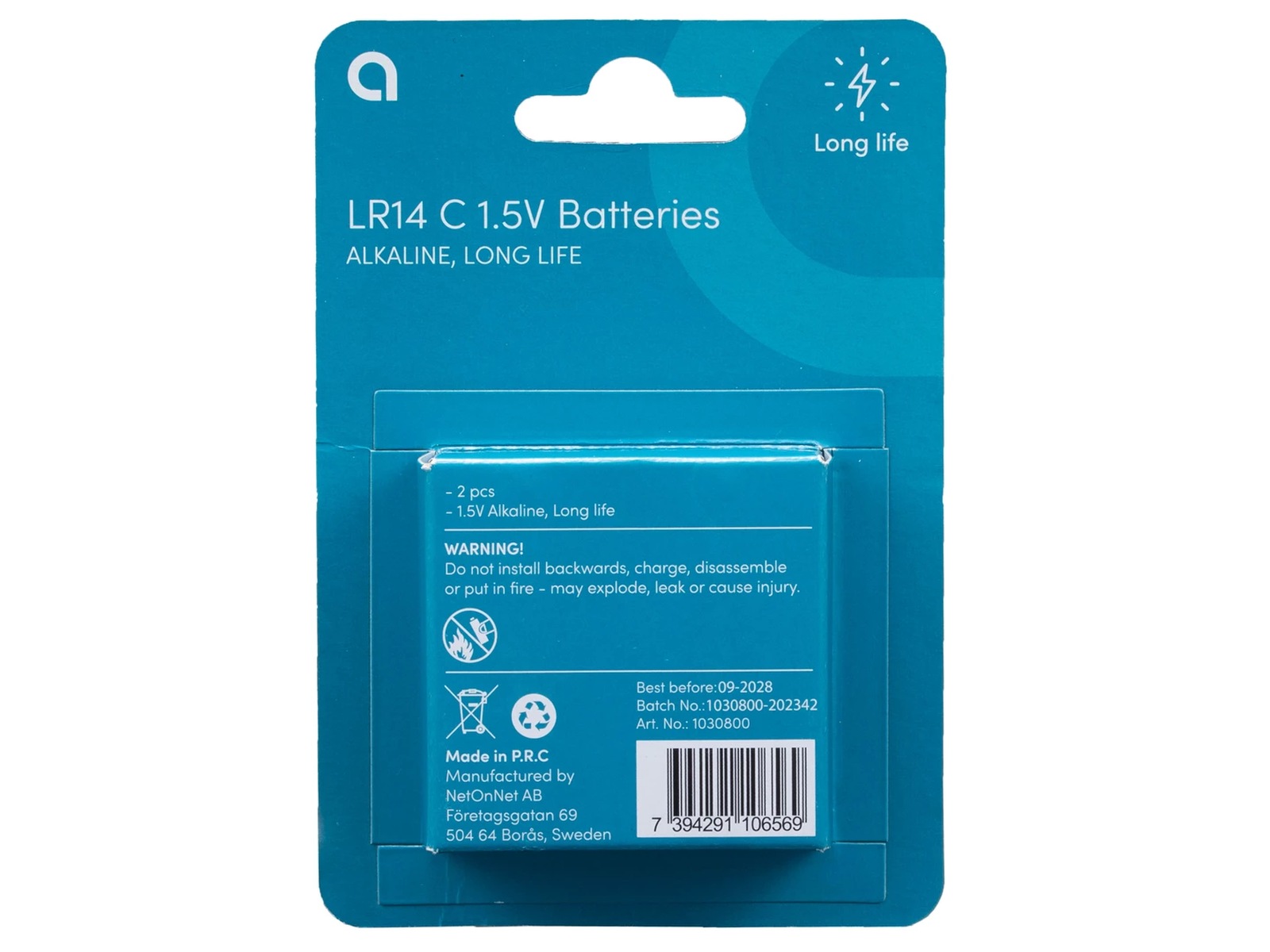 2-pk LR14 C-batterier 1,5 V Batterier til generell bruk