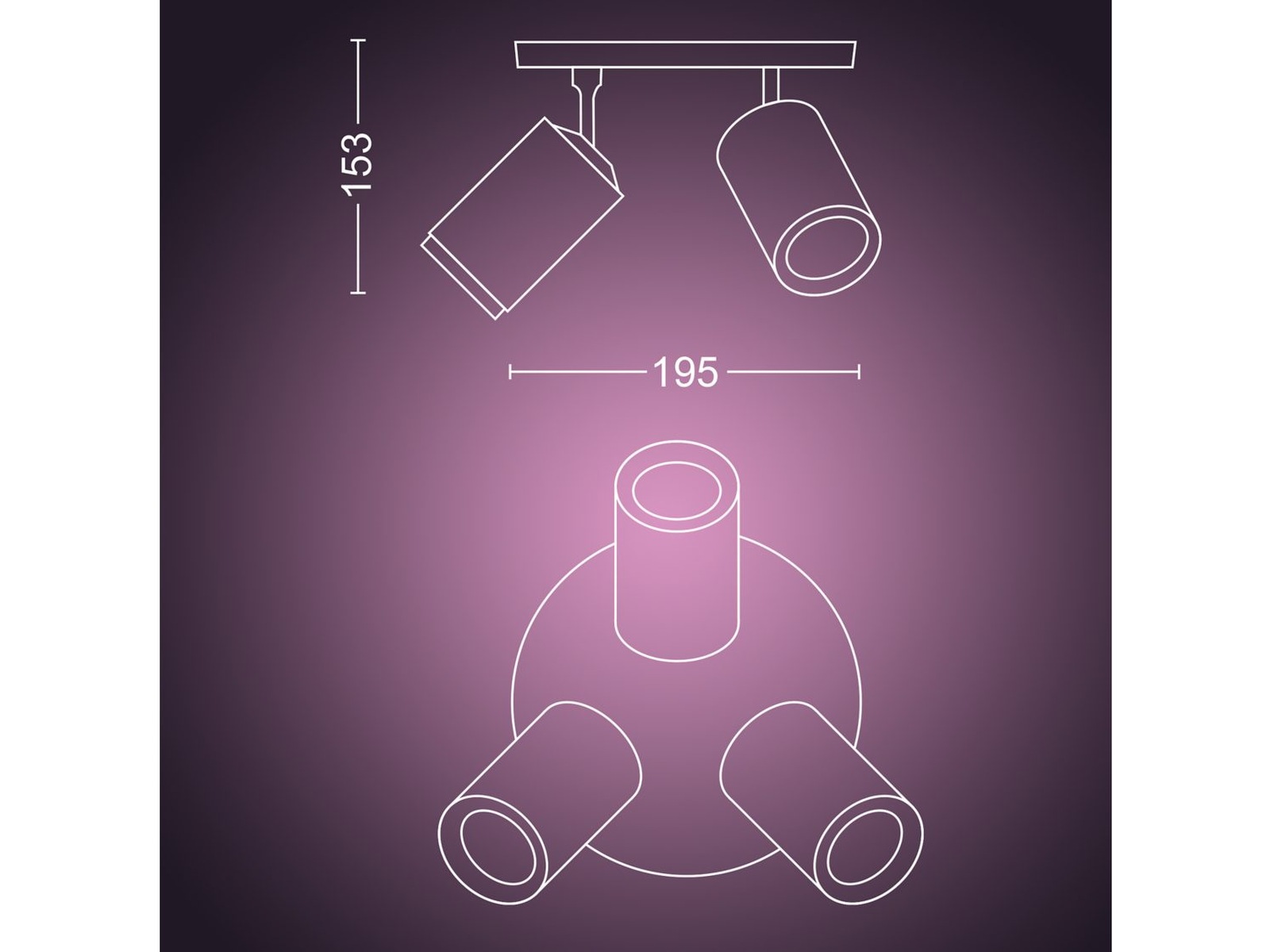 Philips Hue Trippelt Fugato-spotlight (hvit) Taklampe