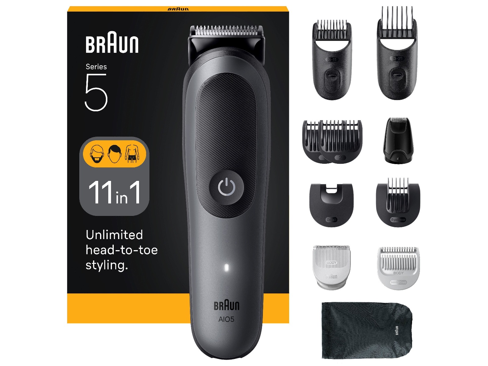 Braun Series 5 All-in-One groomingsett (grå) Hårklippere