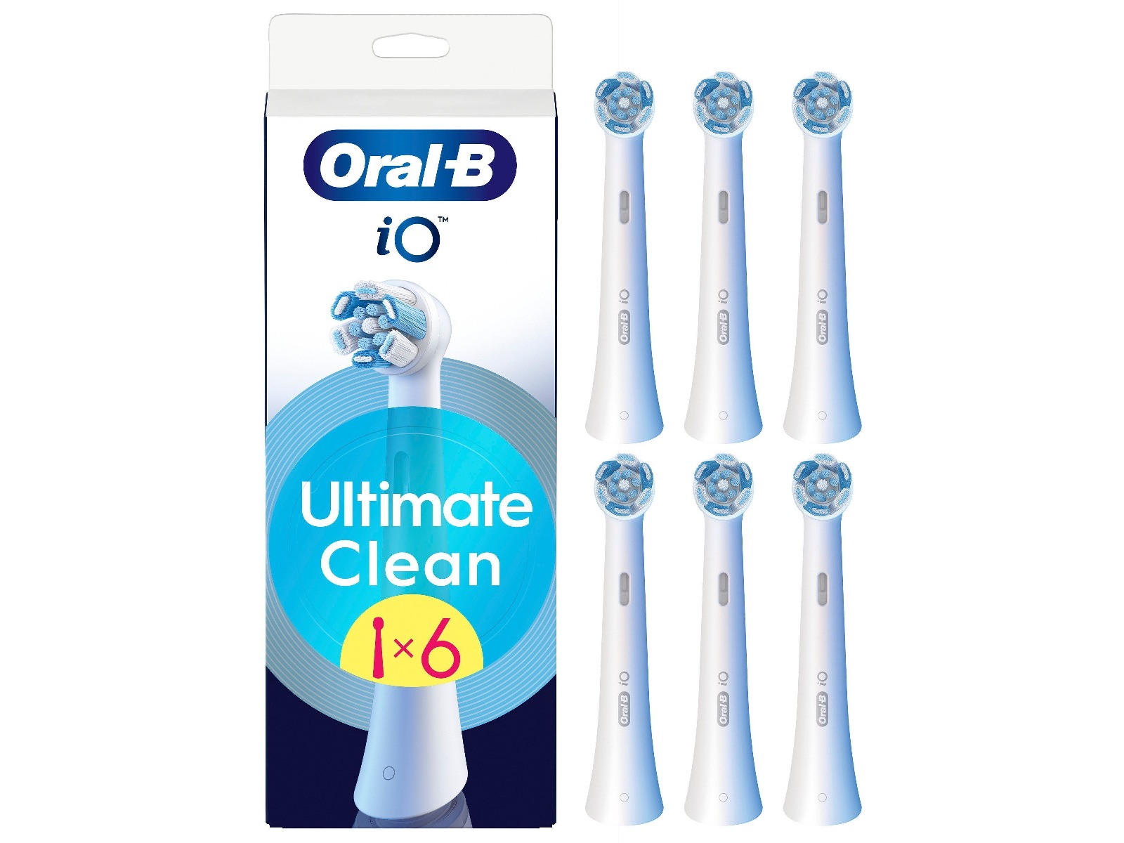 Oral-B iO Ultimate Clean Børstehoder 6 stk (hvit) Tannbørstehoder