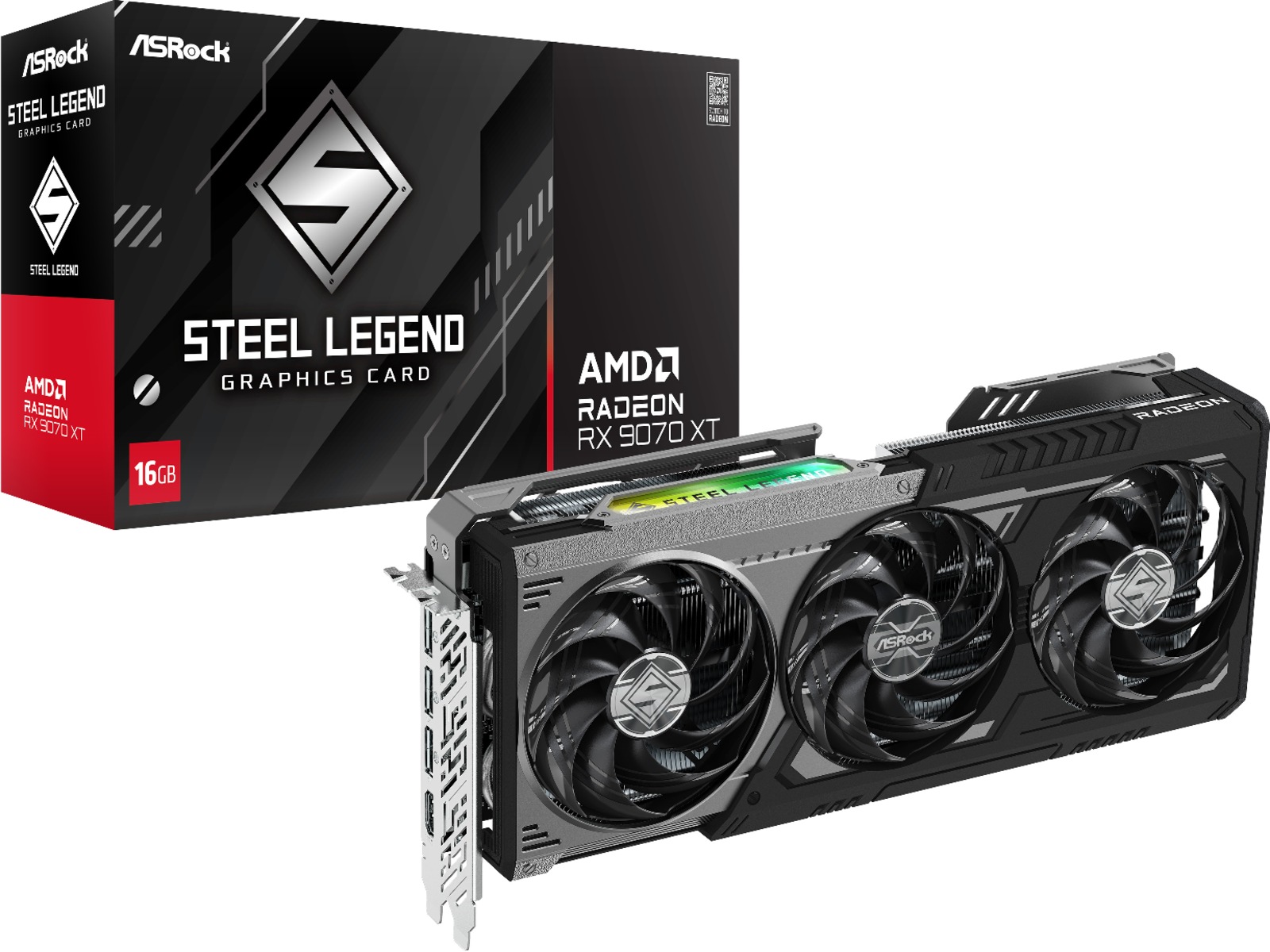 ASRock AMD Radeon RX 9070 XT Steel Legend Dark Skjermkort