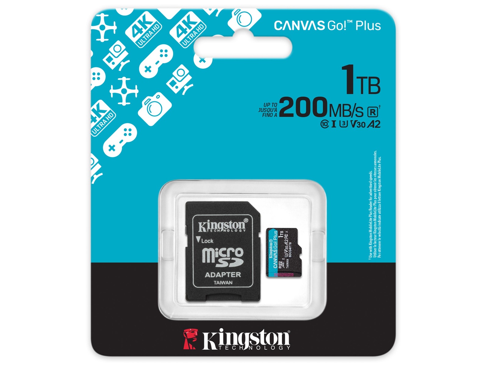 Kingston Canvas Go! Plus microSD 1TB Minnekort til foto & video