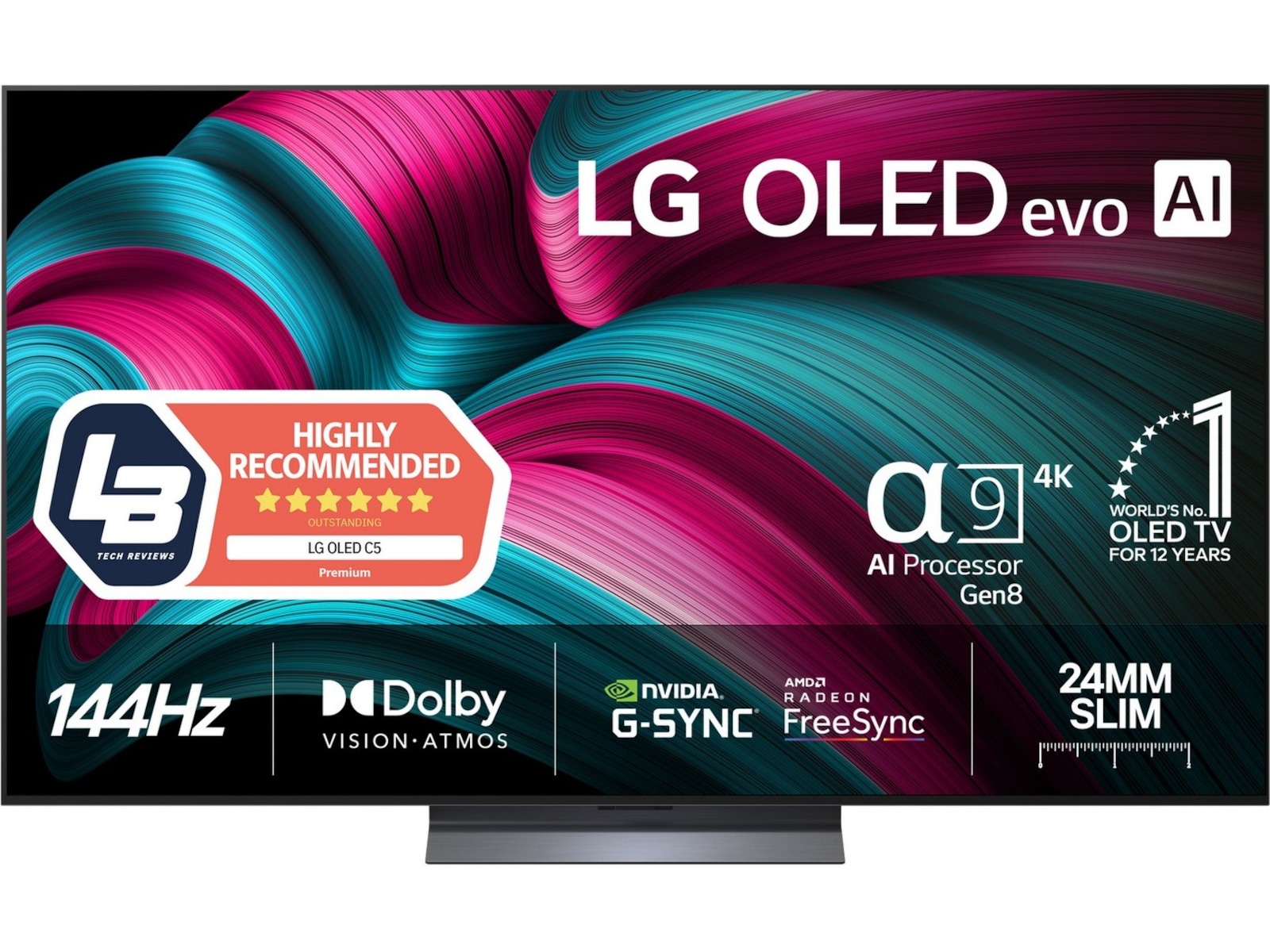 LG 65" C5 AI 4K OLED Smart TV (2025) + veggfeste 60 - 69 tommer TV