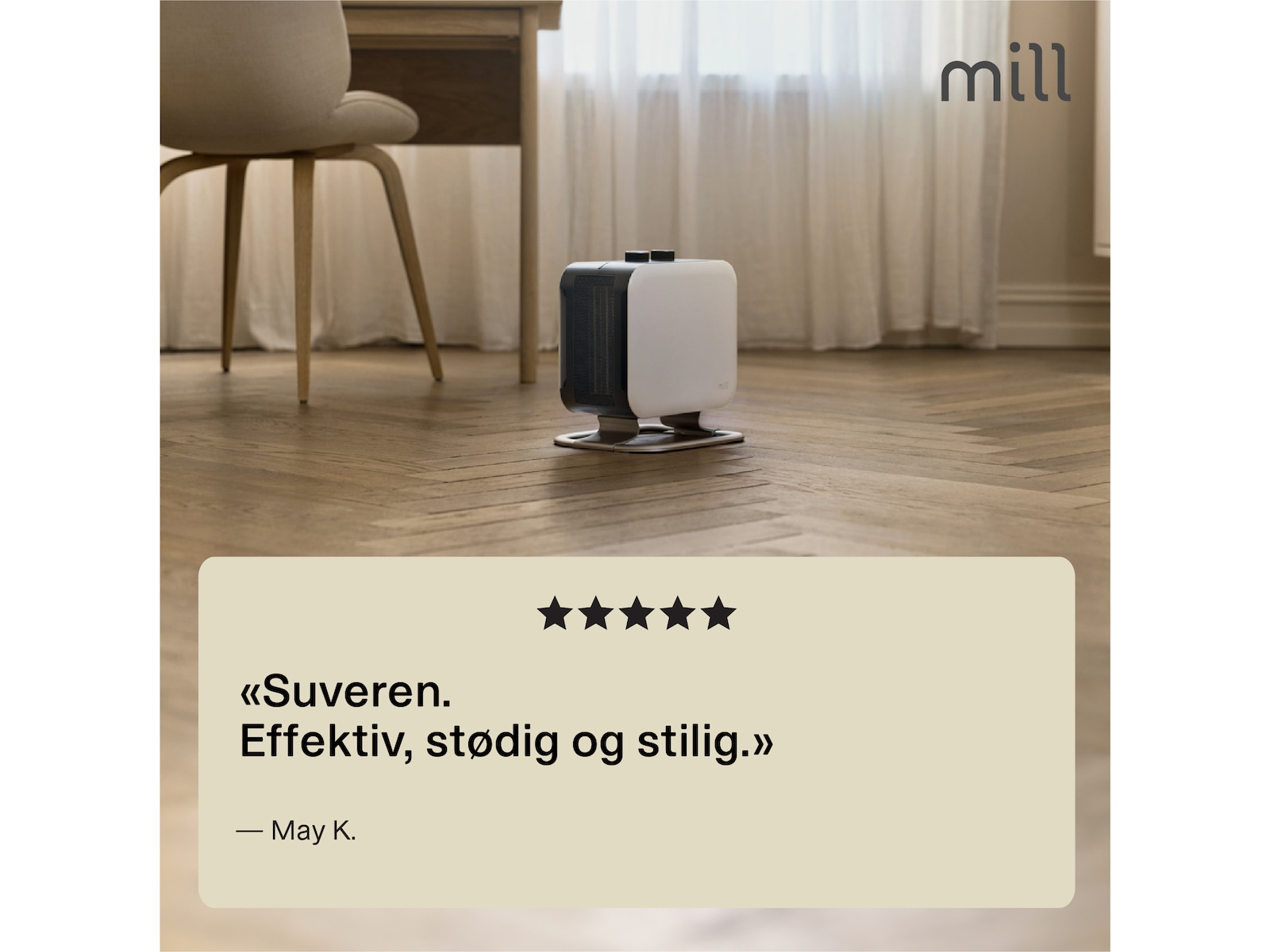 Mill Compact vifteovn 1800W med fot (hvit) Vifter & vifteovn