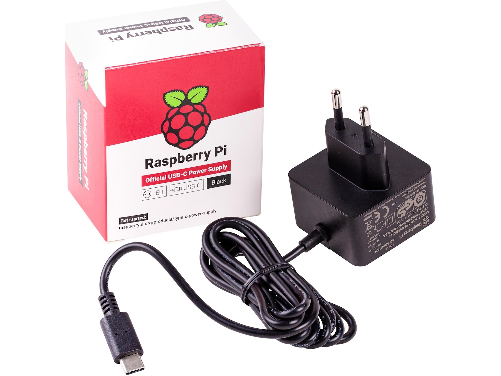 Raspberry Pi 4 Strømadapter USB-C Tilbehør