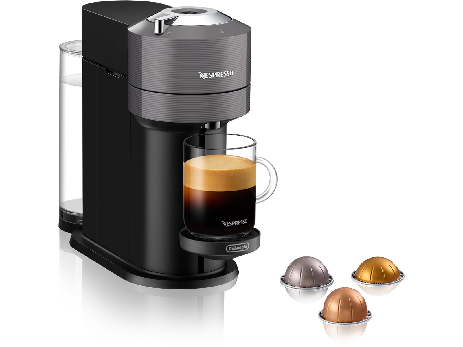 NESPRESSO Vertuo Next kapselmaskin fra DeLonghi® (grå) Kapselmaskiner