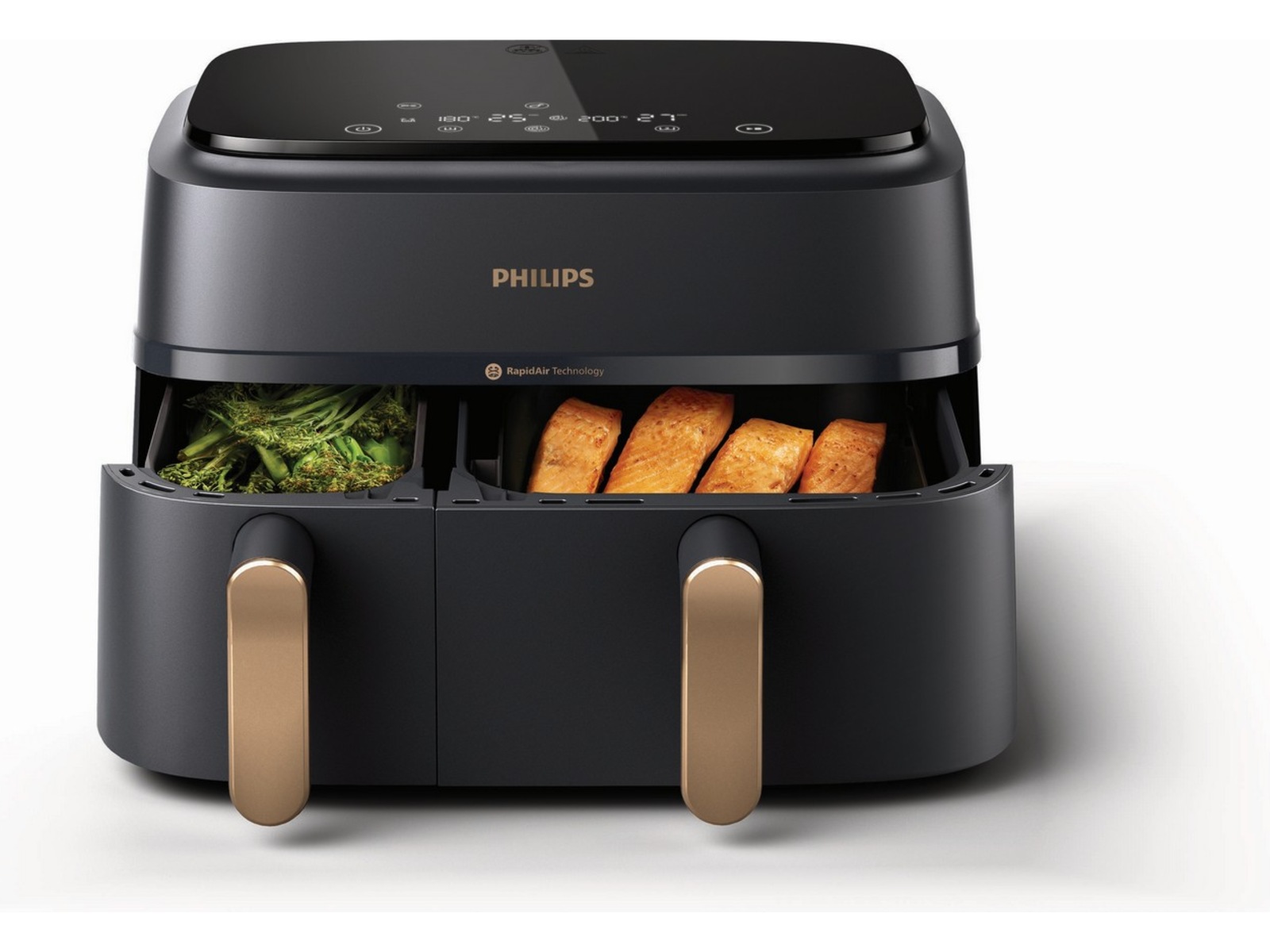 Philips dual basket airfryer 9L NA352/00 (grå/kobber) Airfryer