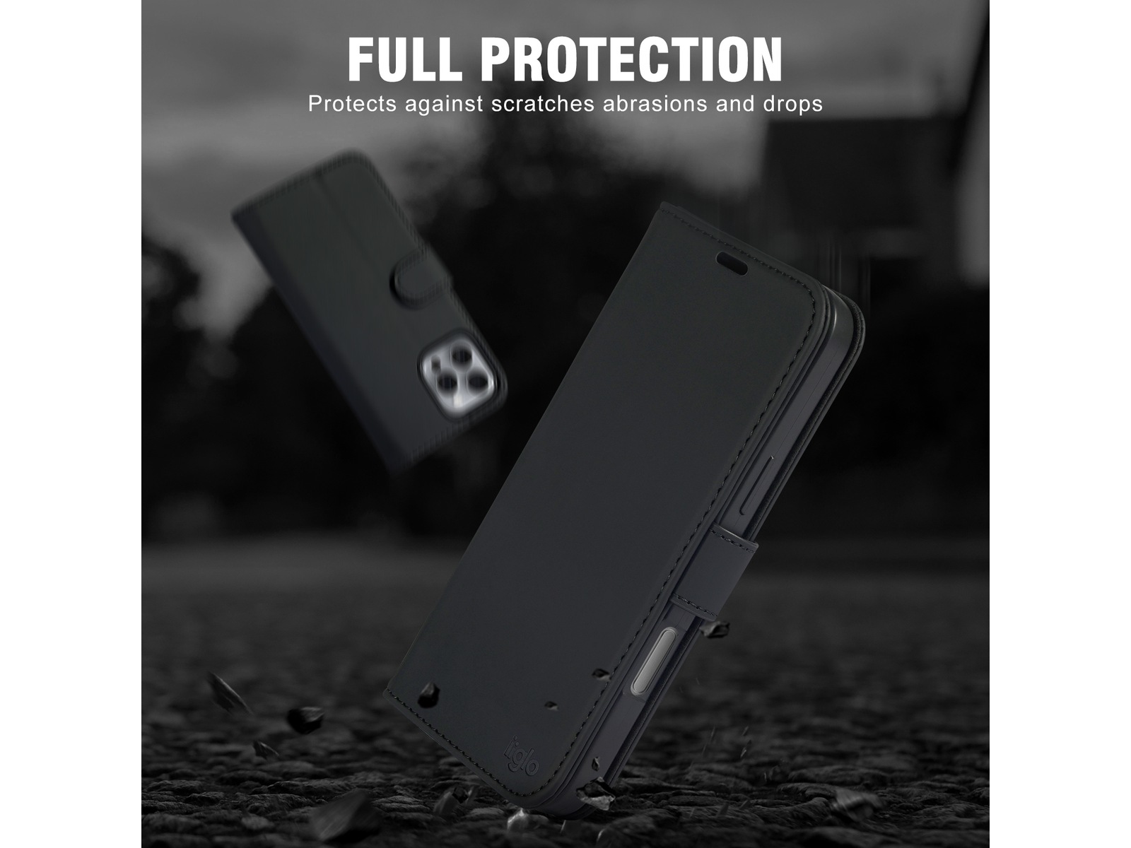 iiglo iPhone 16 Pro Max Lommebokdeksel (sort) Mobildeksel