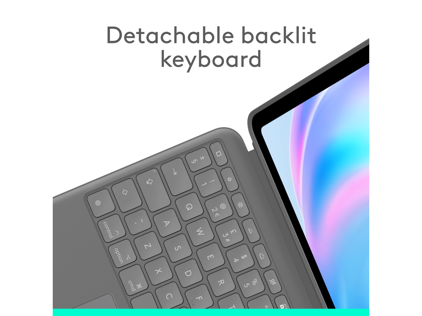 Logitech iPad Air 13" Combo Touch tastaturdeksel (oxford grå) Tastatur og stylus