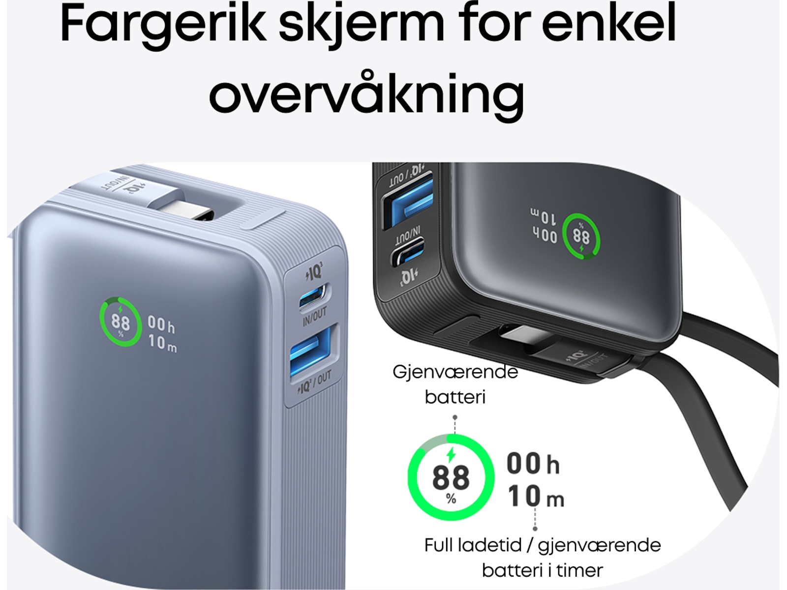 Anker 545 Nano Powerbank 10000mAh (sort) Powerbank