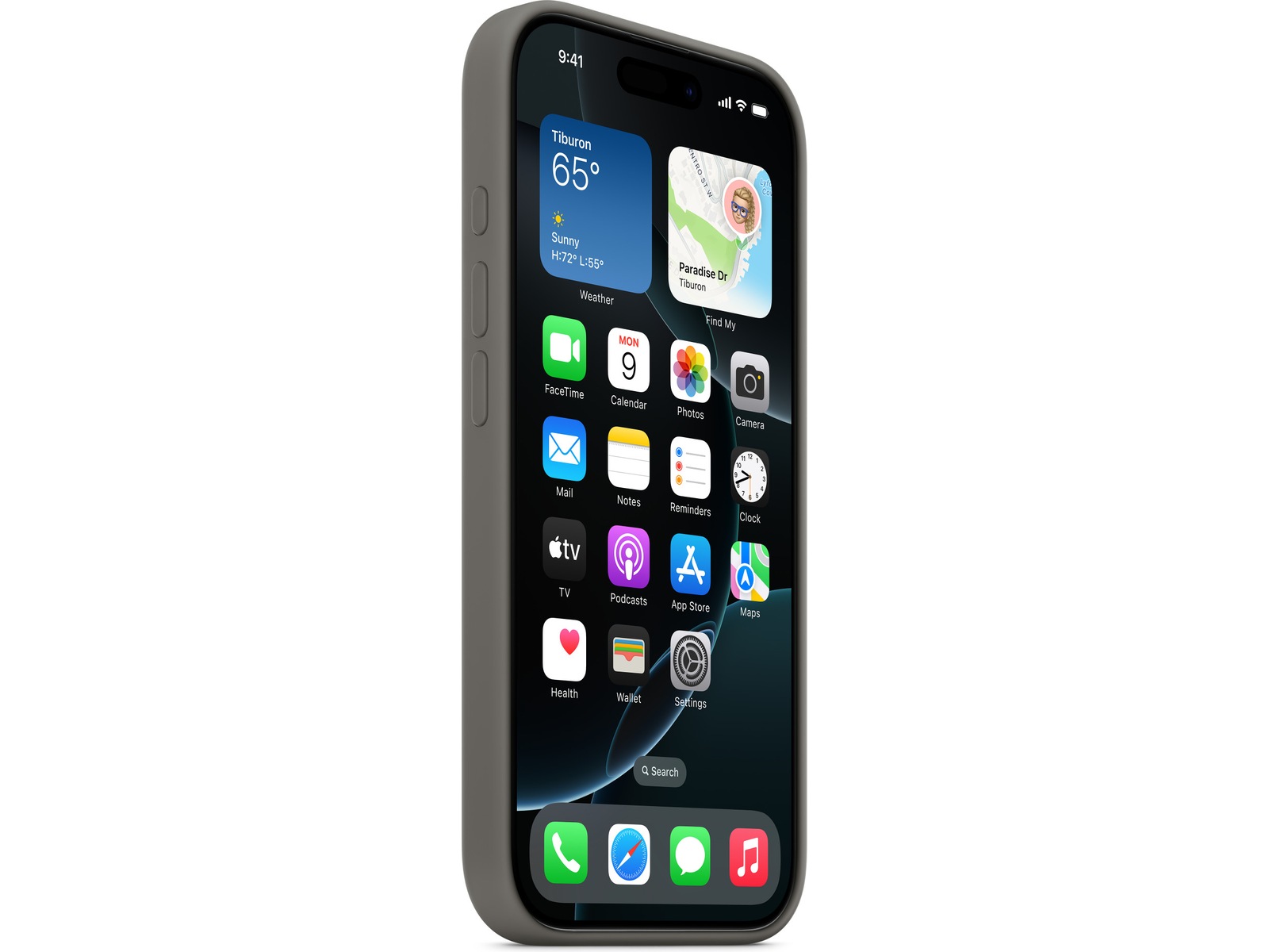 Apple iPhone 16 Pro Silikondeksel (steingrå) Mobildeksel