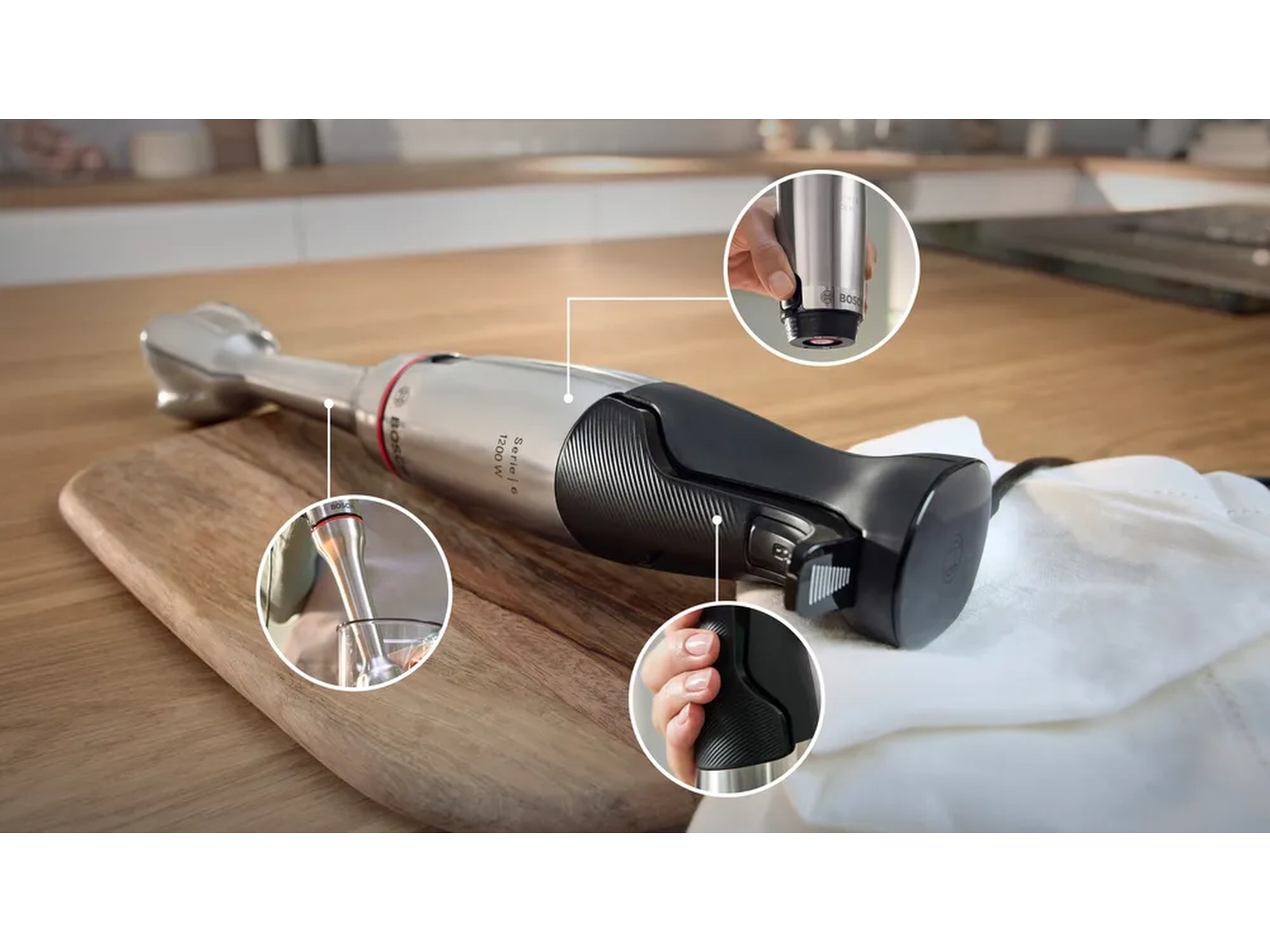 Bosch MSM6M810 miksestav (rustfritt stål) Hånd- & stavmiksere