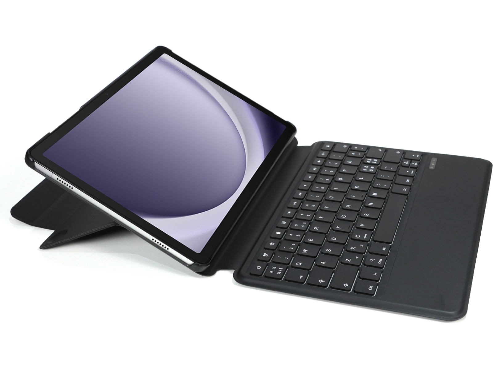 Gre8t Galaxy Tab A9+ tastaturdeksel (sort) Tastatur og stylus