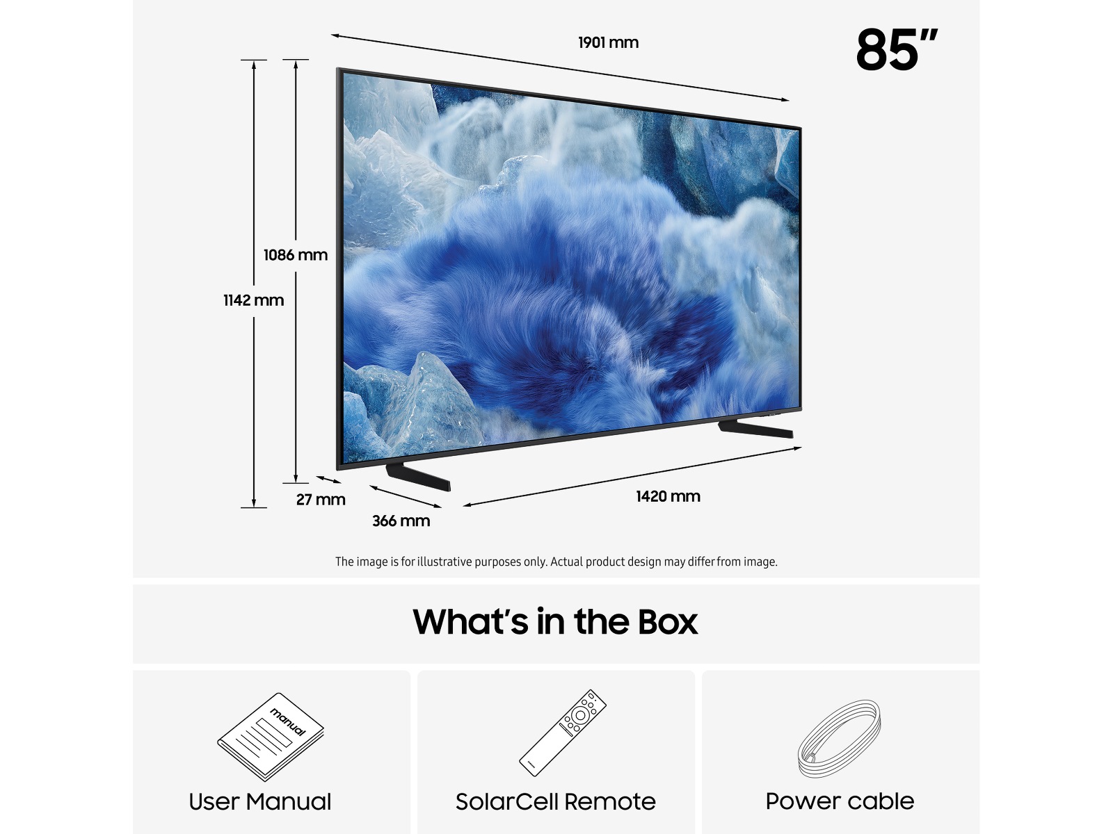 Samsung 85" Q8FA QLED 4K smart-TV (2025) Over 80 tommer TV