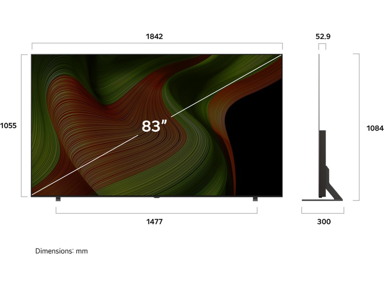 LG 83" B5 AI 4K OLED Smart TV (2025) Over 80 tommer TV