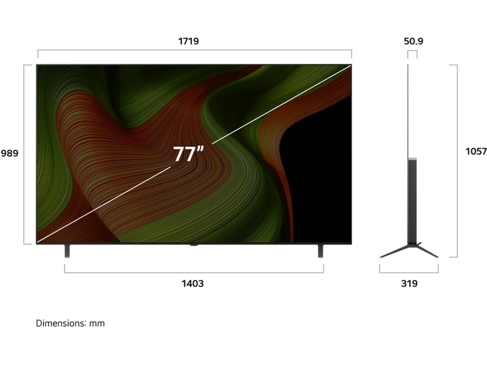 LG 77" B5 AI 4K OLED smart-TV (2025) 70 - 79 tommer TV