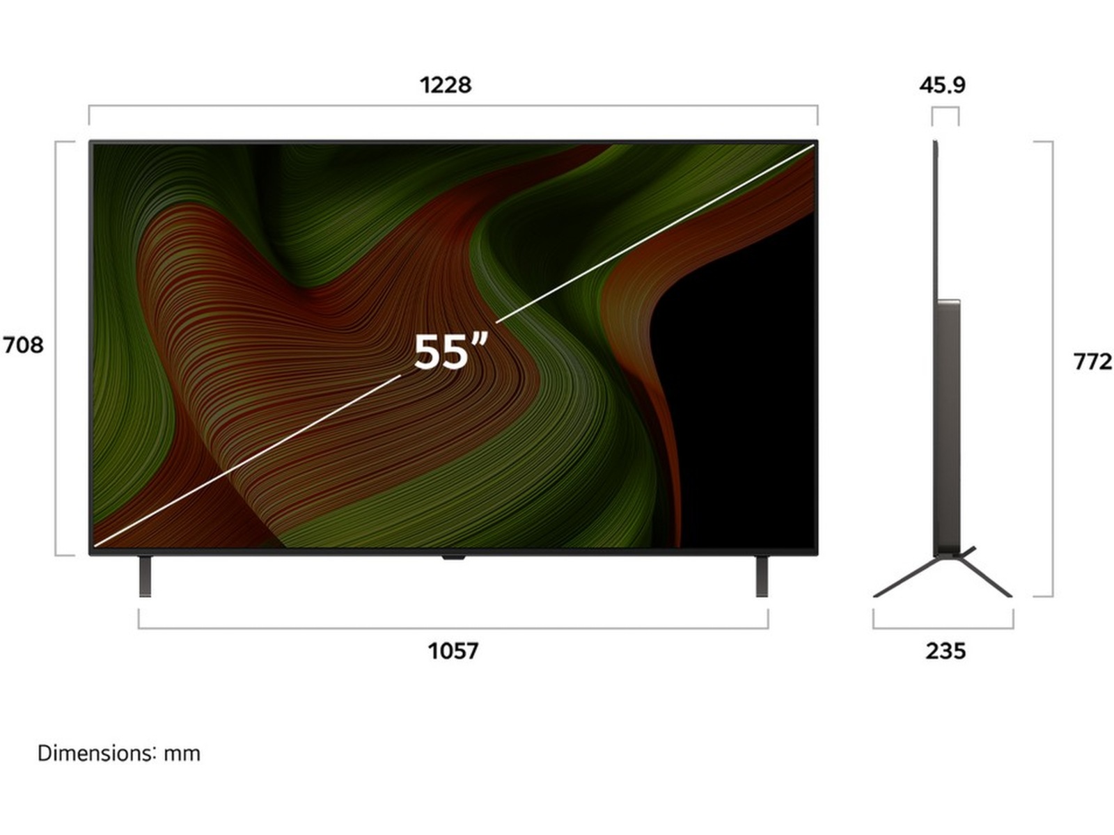 LG 55" B5 AI 4K OLED smart-TV (2025) 50 - 59 tommer TV