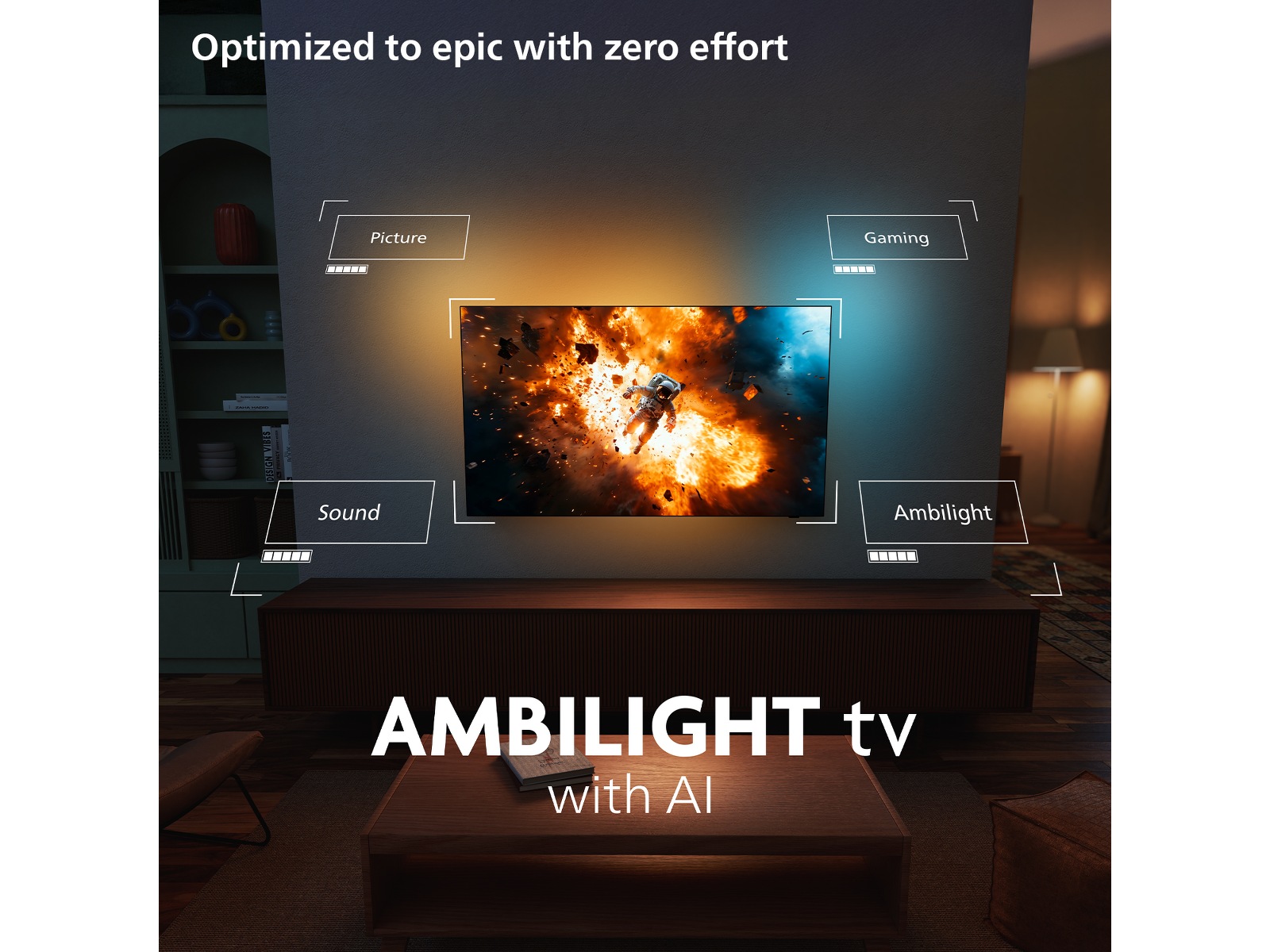 Philips 77" OLED910/12 OLED Plus smart Ambilight AI TV (2025) 70 - 79 tommer TV