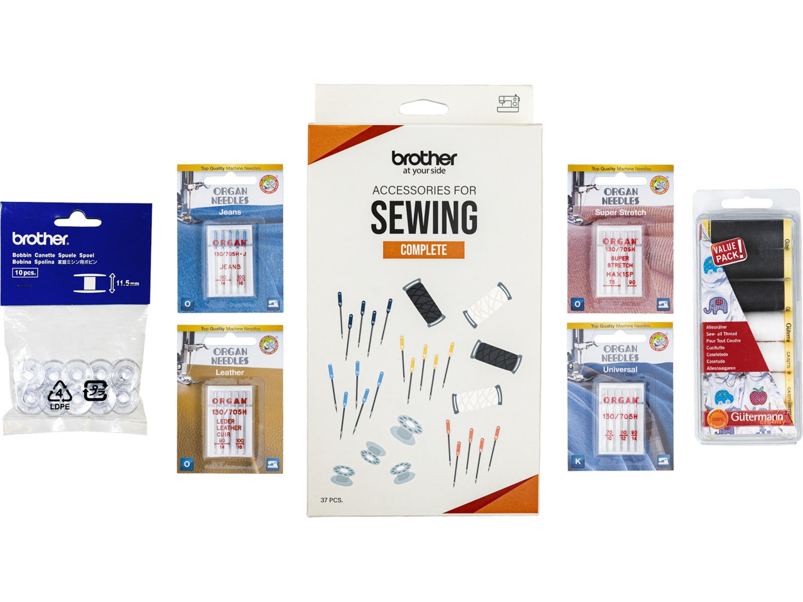 Brother COMPLETE tilbehørssett 37 deler Tilbehør til symaskiner