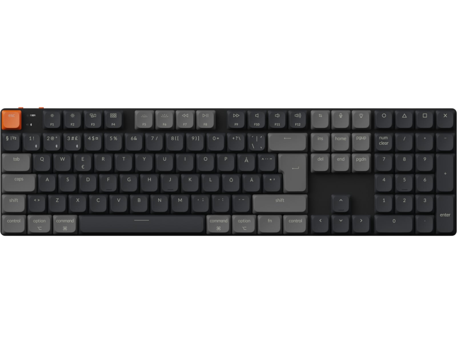 Keychron K5 V2 trådløst tastatur hot swap QMK low profile 2.0 (brun) Gamingtastatur