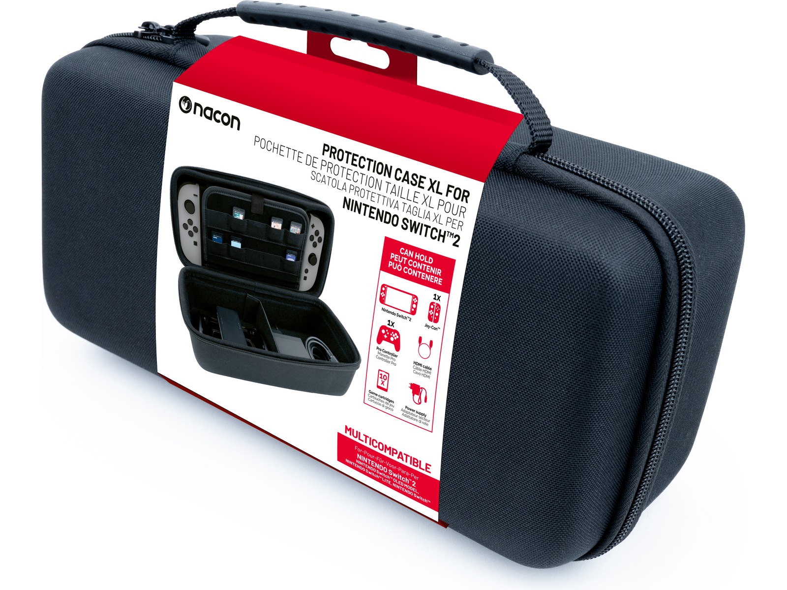 Nacon Hard Case Puch XL for Nintendo Switch 2 (sort) Tilbehør til spillkonsoller
