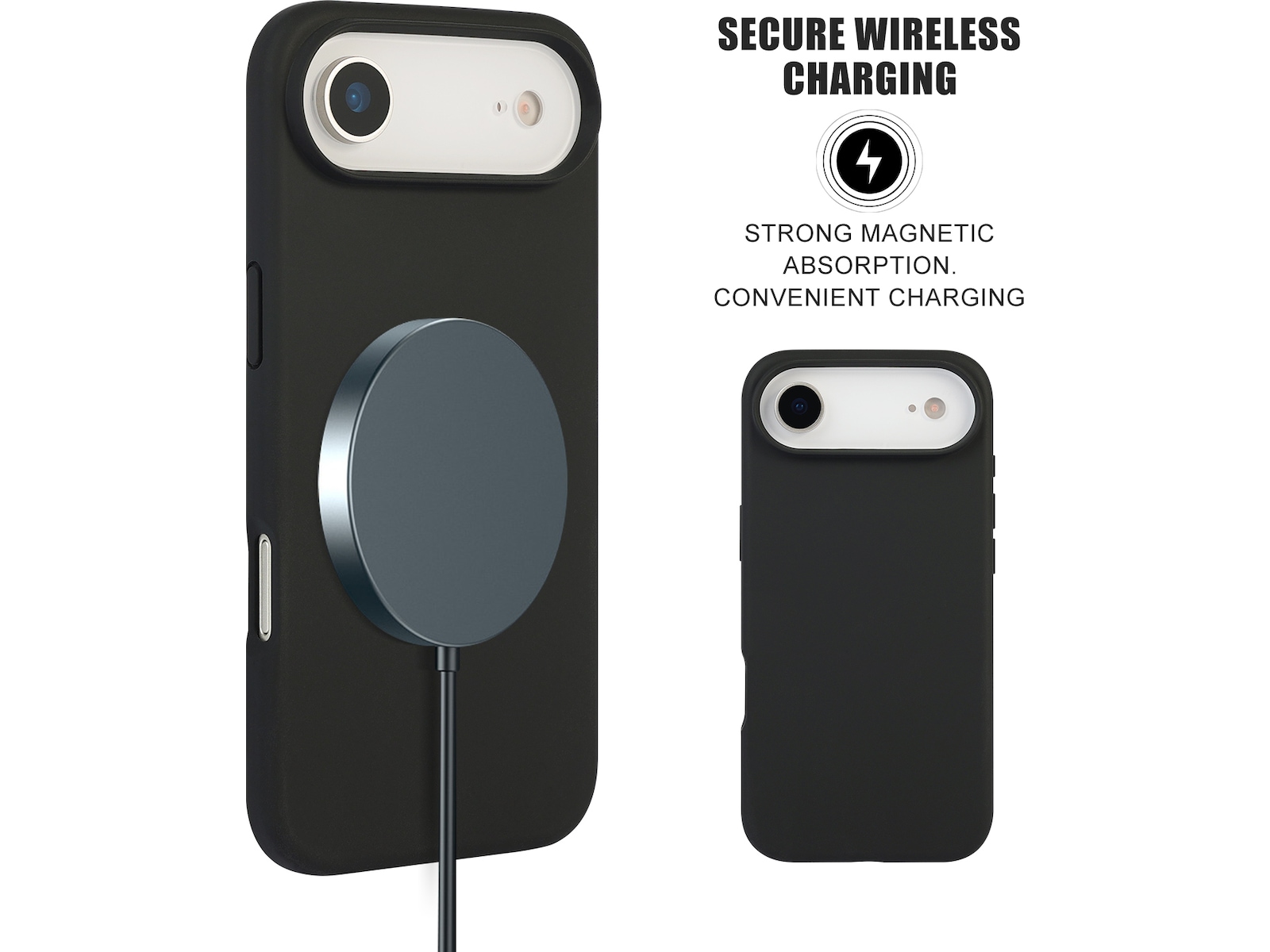 iiglo iPhone Air Magnetic Silikondeksel (sort) Mobildeksel