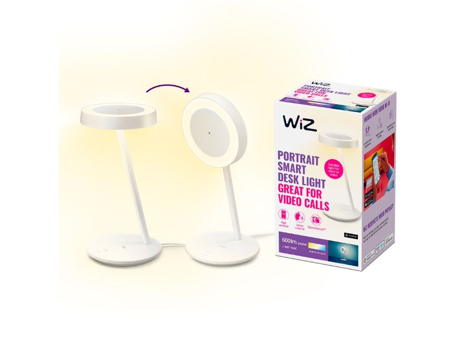 WiZ Portrait Smart skrivebordslampe Bordlampe