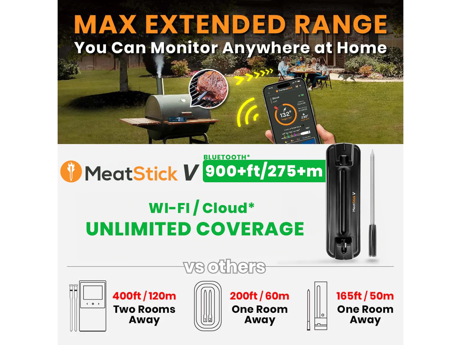 THE MEATSTICK V Sett trådløst steketermometer Andre kjøkkenapparater