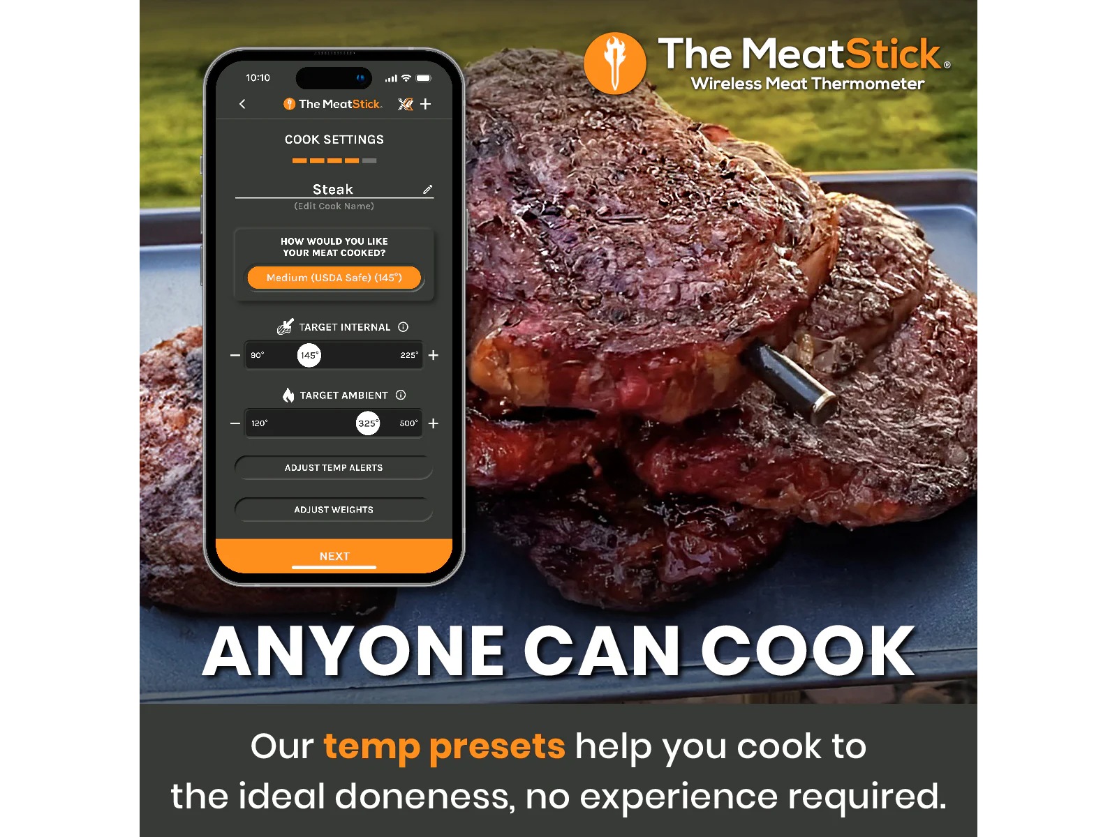 THE MEATSTICK Chef X Sett trådløst steketermometer Andre kjøkkenapparater