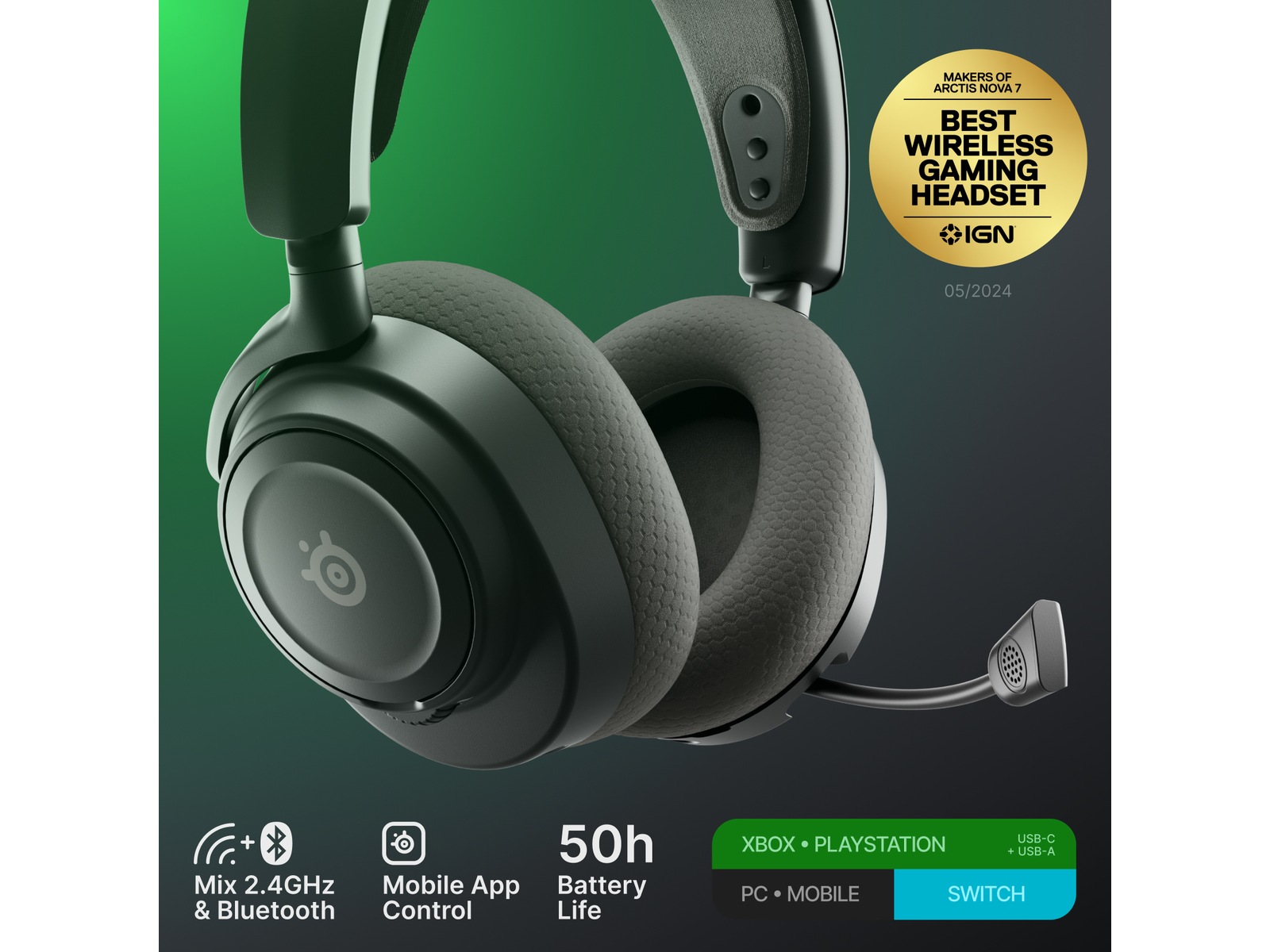 SteelSeries Arctis Nova 7X Gen 2 Trådløst Gamingheadset (svart) Gamingheadset