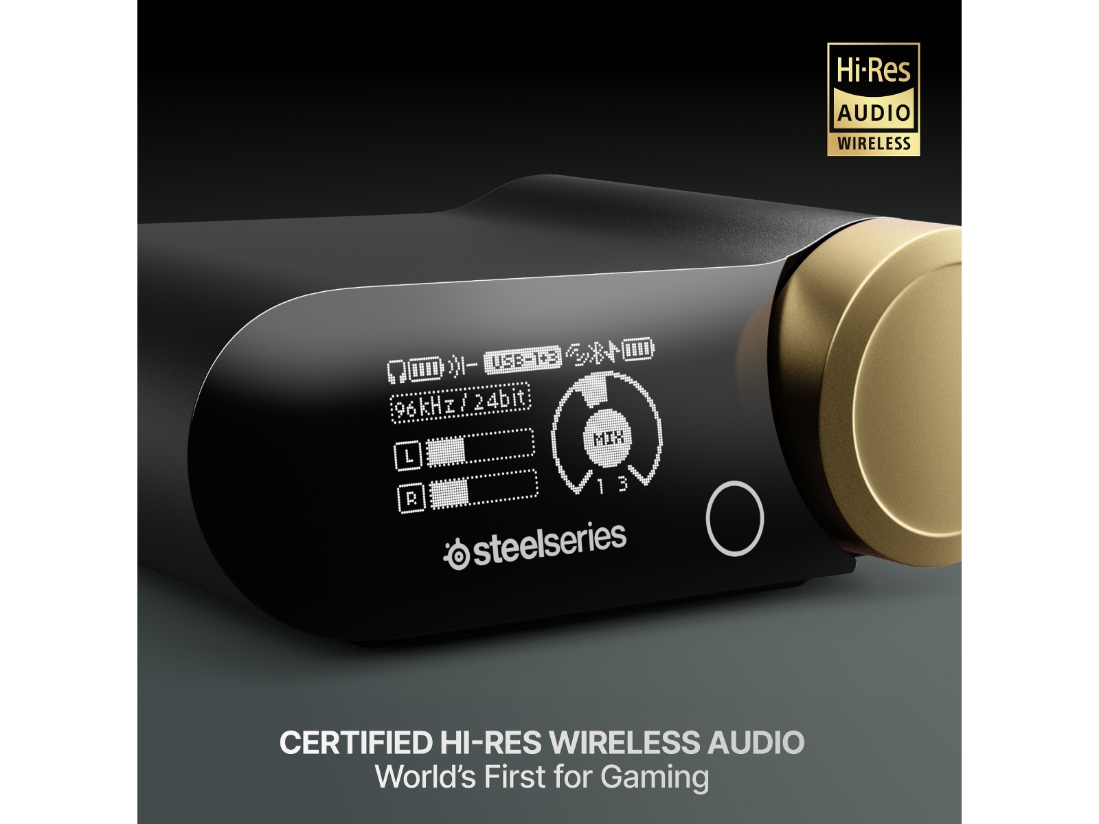 SteelSeries Arctis Nova Elite Trådløst Gamingheadset (salvie og gull) Gamingheadset